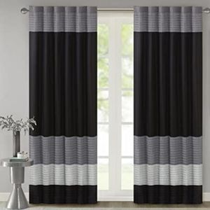 Black Sliver and White Curtain Panels